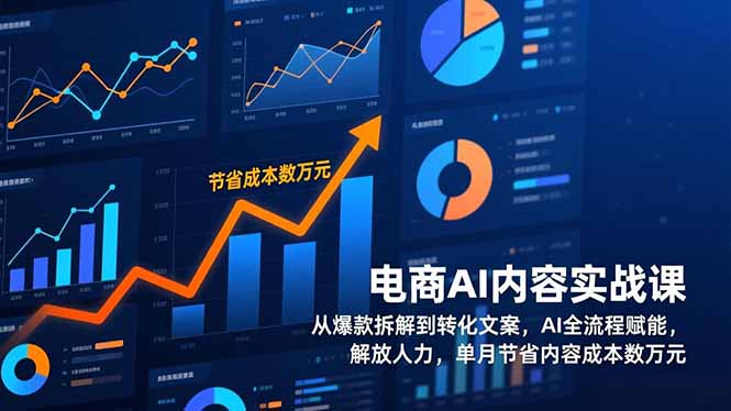 电商AI内容实战课，从爆款拆解到转化文案，AI全流程赋能，解放人力，单月节省内容成本数万元-九九网创