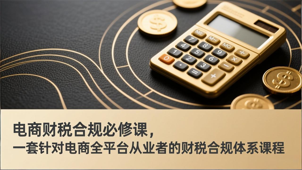 电商财税合规必修课，是一套针对电商全平台从业者的财税合规体系课程-九九网创