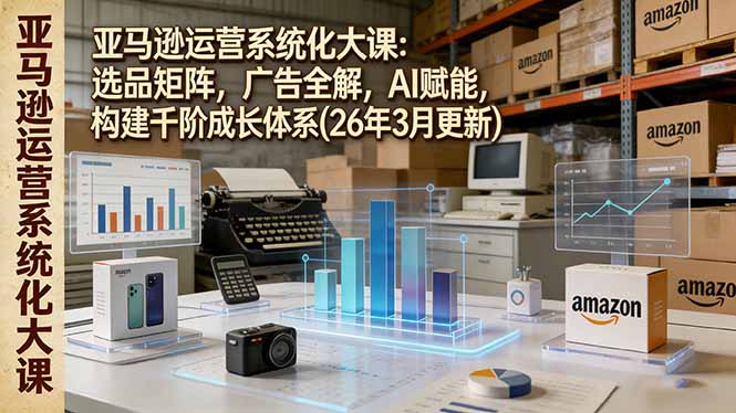 亚马逊运营系统化大课：选品矩阵，广告全解，AI赋能，构建千阶成长体系(26年3月更新-九九网创