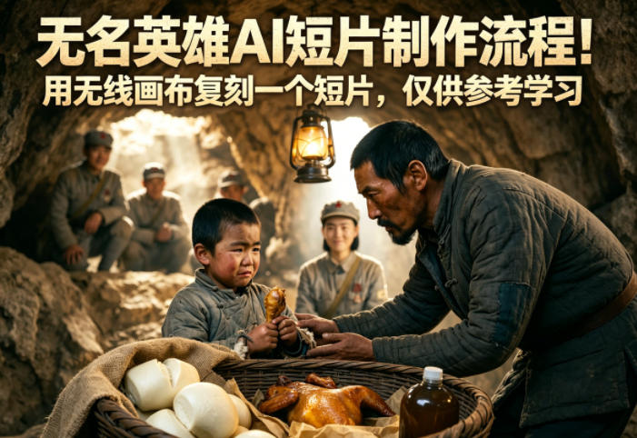 无名英雄AI短片制作流程！用无线画布复刻一个短片，仅供参考学习-九九网创