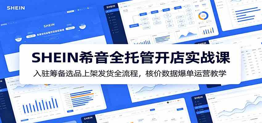 SHEIN希音全托管开店实战课:入驻筹备选品上架发货全流程,核价数据爆单运营教学-九九网创