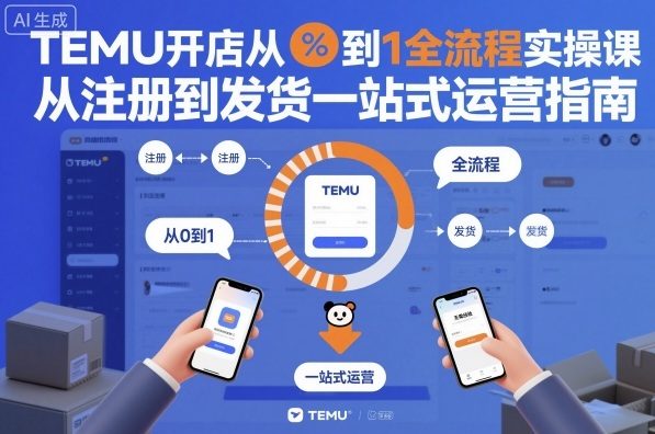 TEMU开店从0到1全流程实操课，从注册到发货一站式运营指南-九九网创