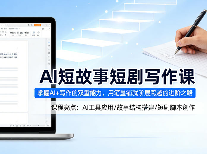 AI短故事短剧写作课，掌握AI+写作的双重能力，用笔墨铺就阶层跨越的进阶之路-九九网创