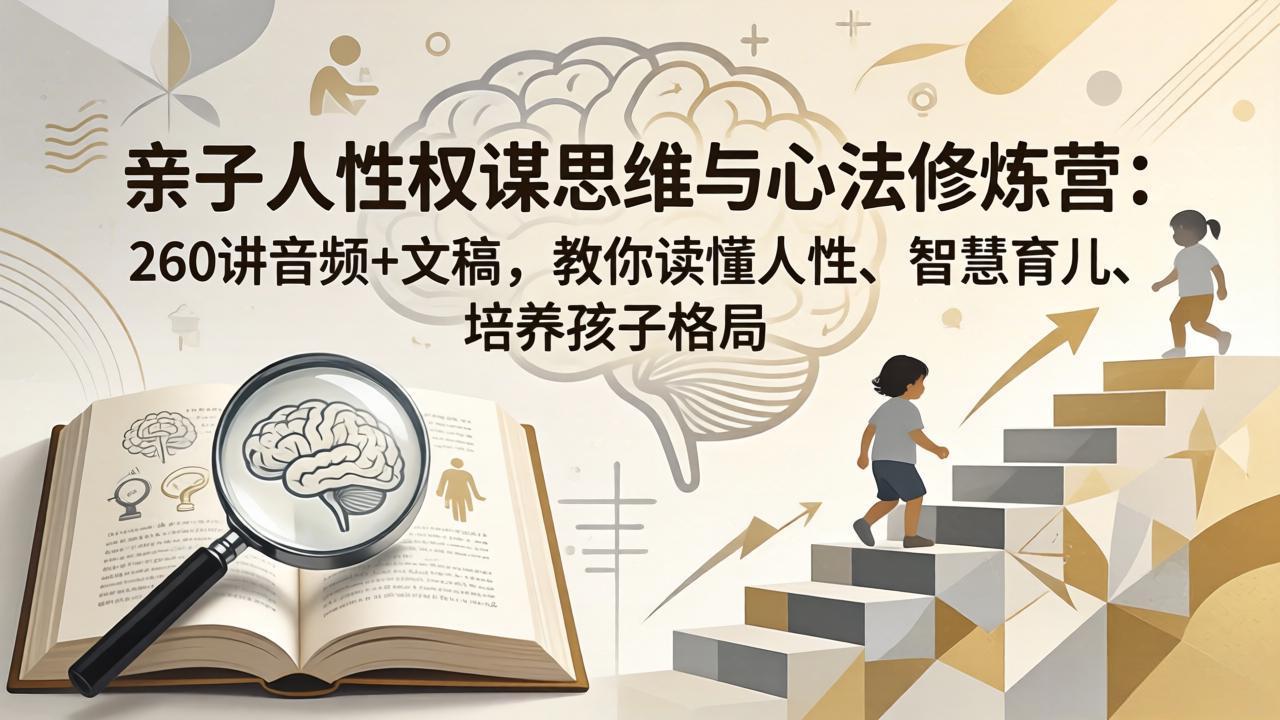 亲子人性权谋思维与心法修炼营：260讲音频+文稿，教你读懂人性、智慧育儿、培养孩子格局-九九网创