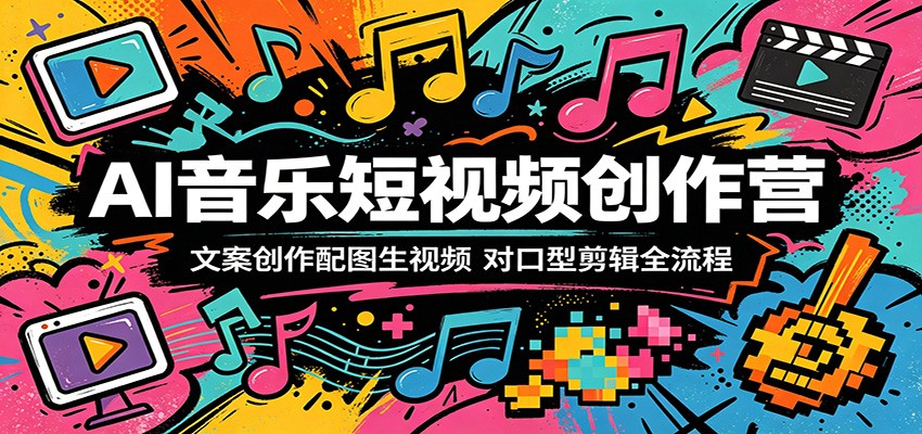 AI音乐短视频创作营：文案创作配图生视频，对口型剪辑全流程-九九网创