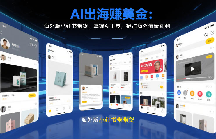 AI出海賺美金:海外版小红书带货,掌握AI工具,抢占海外流量红利(更新2026)-九九网创