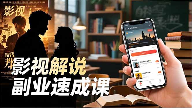 Tk影视解说副业速成课，软件安装、全流程实操、爆款预设，新手两周变现-九九网创