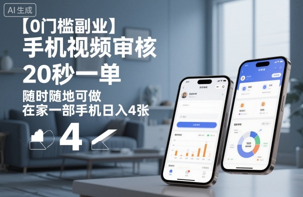 【0门槛副业】手机视频审核，20秒一单，随时随地可做，在家一部手机日入4张【揭秘】-九九网创