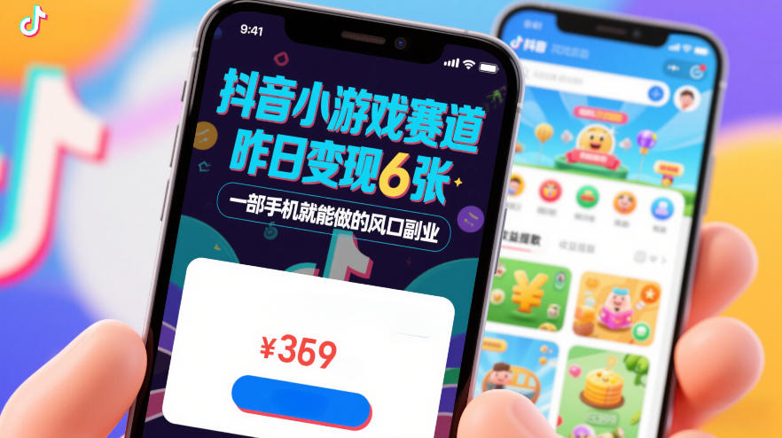 抖音小游戏赛道,昨日变现600+,零基础一部手机就能做的风口副业【揭秘】-九九网创