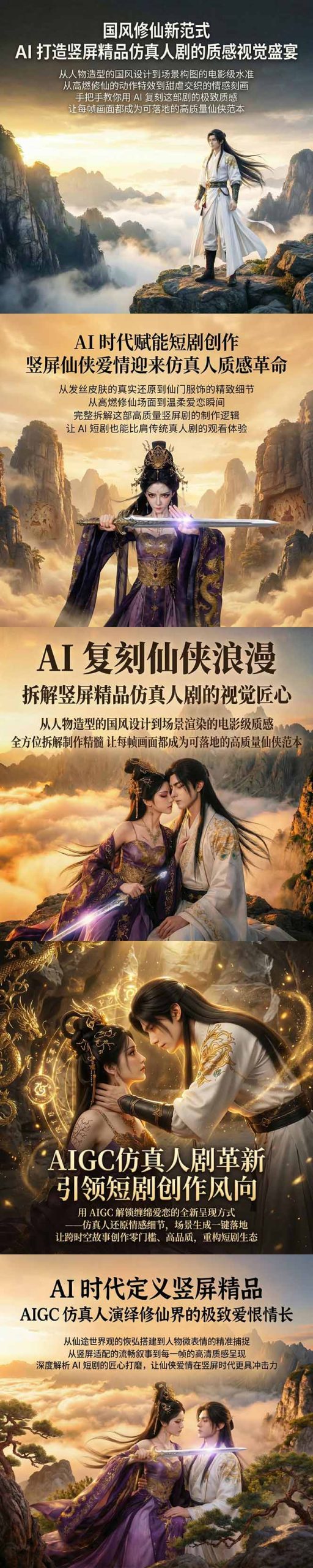AIGC 仿真人短剧创作革新，解锁仙侠爱恋全新呈现，一键出高质场景，零门槛打造爆款剧集-九九网创