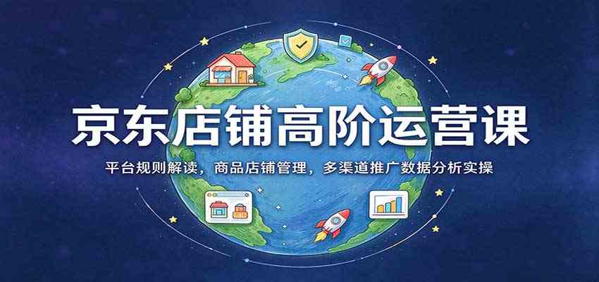 京东店铺高阶运营课：平台规则解读，商品店铺管理，多渠道推广数据分析实操-九九网创