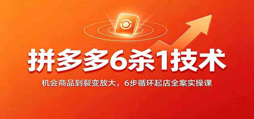 拼多多6杀1技术：机会商品到裂变放大，6步循环起店全案实操课-九九网创