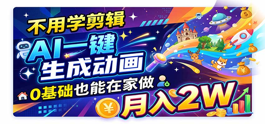AI动画彻底爆了！一单500~800，全程派单，小白也能月入2W+-九九网创