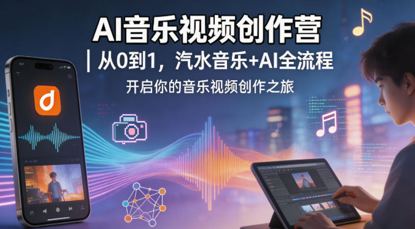 AI音乐视频创作营｜从0到1，汽水音乐+AI全流程，开启你的音乐视频创作之旅-九九网创