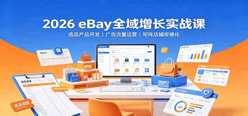 2026 eBay全域增长实战课：选品产品开发，广告流量运营，矩阵店铺规模化-九九网创