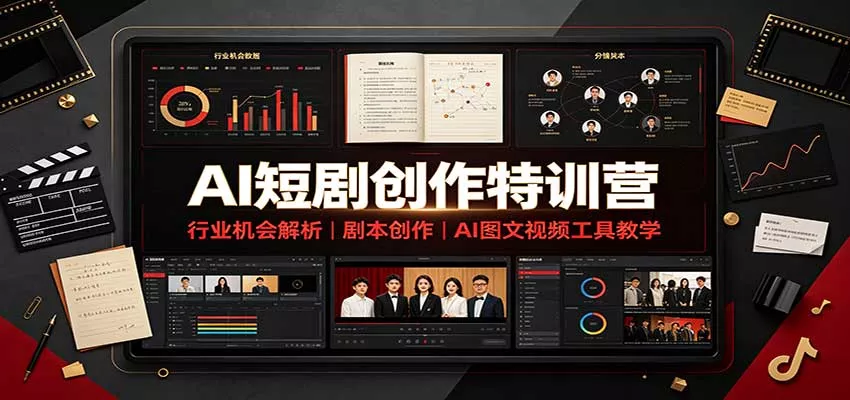 AI短剧创作特训营：行业机会解析，剧本创作，AI图文视频工具教学(文字版)-九九网创