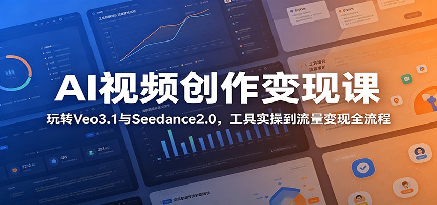 AI视频创作变现课：玩转Veo3.1与Seedance2.0，工具实操到流量变现全流程-九九网创