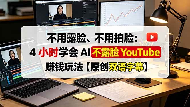 （19161期）不用露脸、不用拍脸：4 小时学会 AI 不露脸 YouTube 赚钱玩法【原创双语字幕】-九九网创