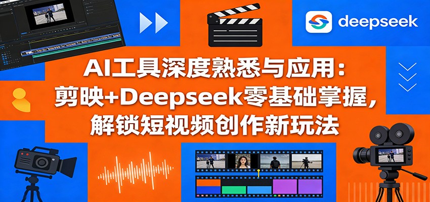 AI工具深度熟悉与应用：剪映+Deepseek零基础掌握，解锁短视频创作新玩法-九九网创