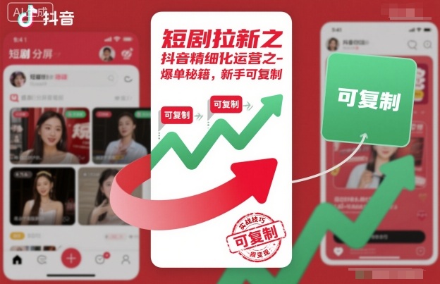 短剧拉新之抖音精细化运营之爆单秘籍，新手可复制-九九网创