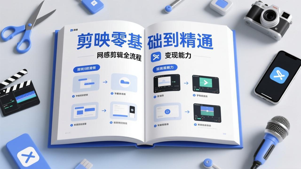 剪映零基础也能快速上手，从入门到精通掌握网感剪辑全流程，掌握能直接变现的剪辑能力-九九网创
