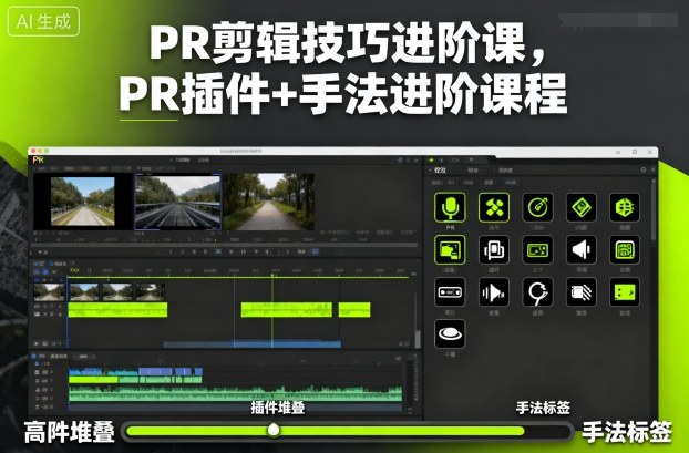 PR剪辑技巧进阶课,PR插件+手法进阶课程-九九网创