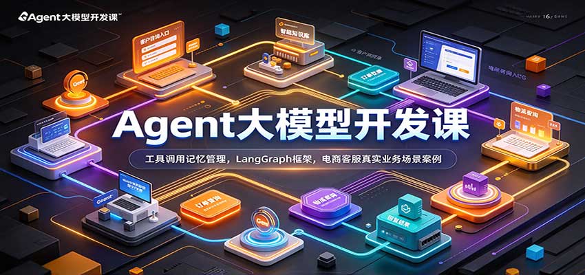 Agent大模型开发课:工具调用记忆管理,LangGraph框架,电商客服真实业务场景案例-九九网创