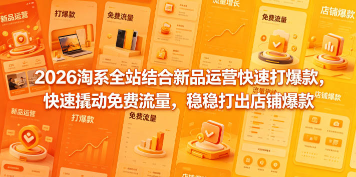 2026淘系全站结合新品运营快速打爆款，快速撬动免费流量，稳稳打出店铺爆款(更新5月12日)-九九网创