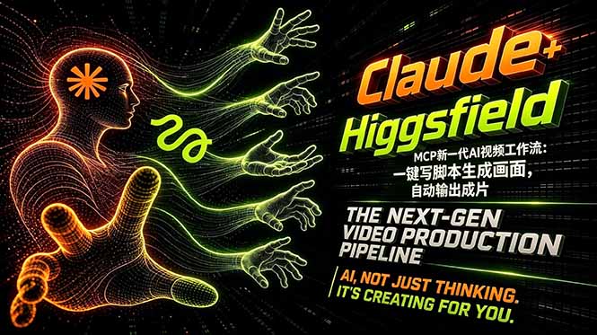 Claude+Higgsfield MCP新一代AI视频工作流：一键写脚本生成画面，自动输出成片-九九网创