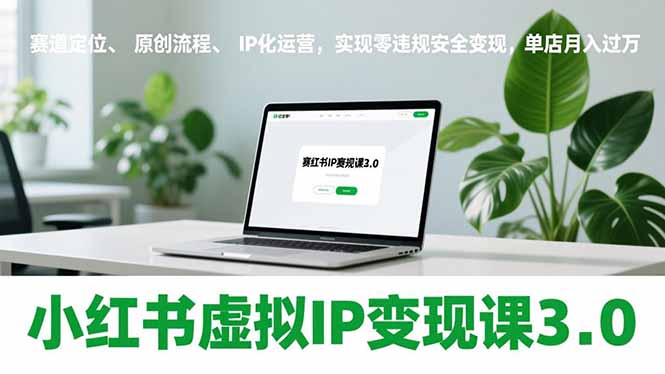 小红书虚拟IP变现课3.0，赛道定位、原创流程、IP化运营，实现零违规安全变现，单店月入过万-九九网创