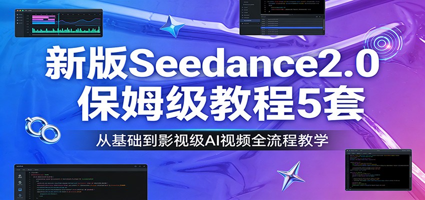 新版Seedance2.0保姆级教程5套:从基础到影视级AI视频全流程教学-九九网创