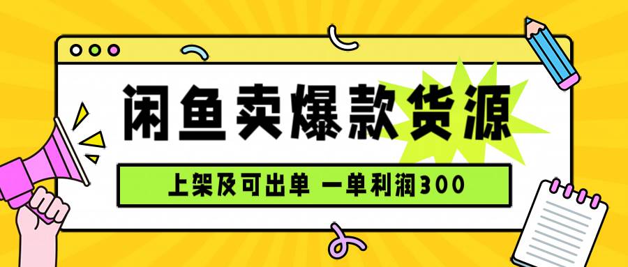 （15977期）闲鱼卖爆款货源，每天利润1000，上架即出单-九九网创