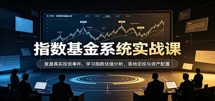 指数基金系统实战课：复盘真实投资事件，学习指数估值分析，落地定投与资产配置-九九网创