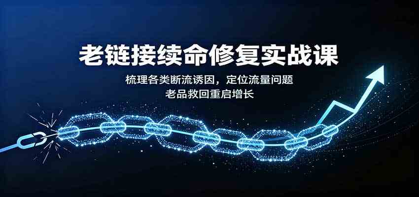 老链接续命修复实战课：梳理各类断流诱因，定位流量问题，老品救回重启增长-九九网创