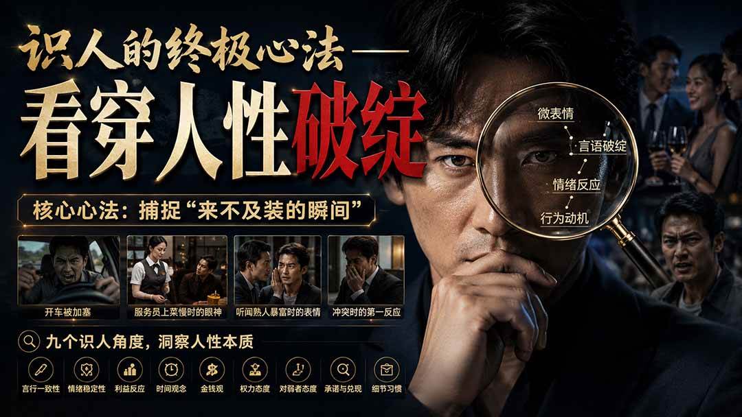 （20300期）付费文章：识人的终极心法——看穿人性破绽-九九网创