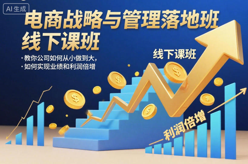 电商战略与管理落地班线下课,教你公司如何从小做到大,如何实现业绩和利润倍增【录音】-九九网创