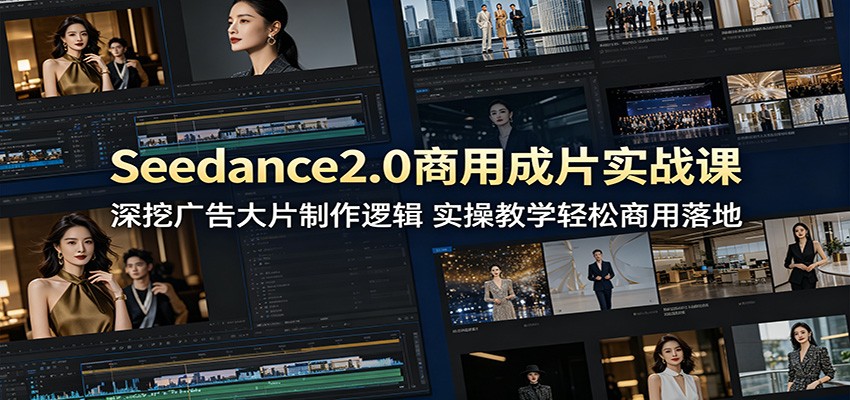Seedance2.0商用成片实战课：深挖广告大片制作逻辑，实操教学轻松商用落地-九九网创