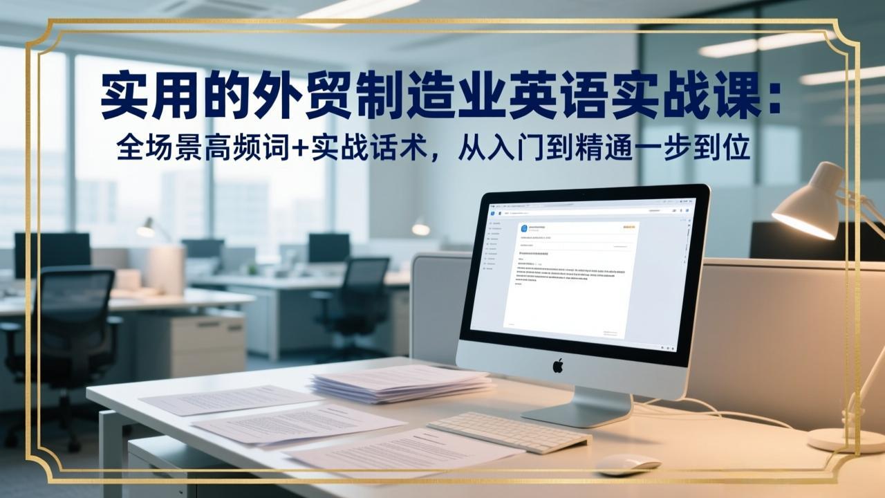 实用的外贸制造业英语实战课：全场景高频词+实战话术，从入门到精通一步到位-九九网创