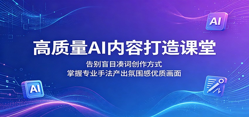 高质量AI内容打造课堂:告别盲目凑词创作方式,掌握专业手法产出氛围感优质画面-九九网创