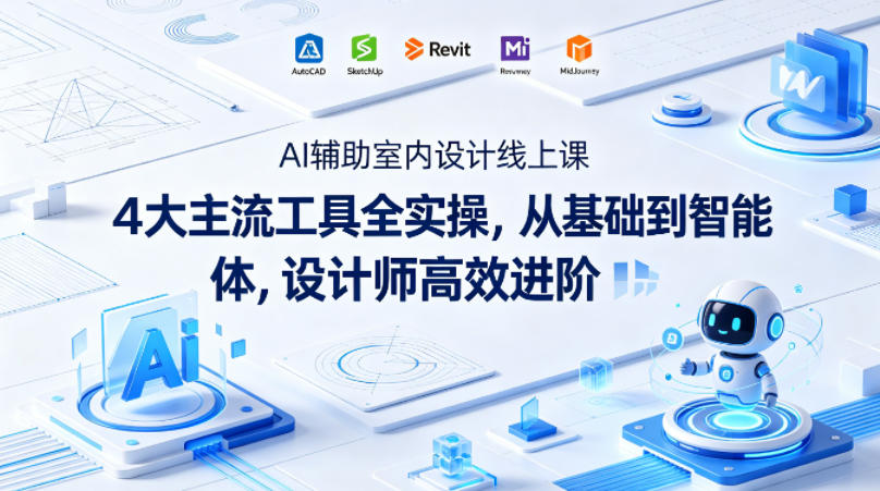 AI辅助室内设计线上课｜4大主流工具全实操，从基础到智能体，设计师高效进阶-九九网创