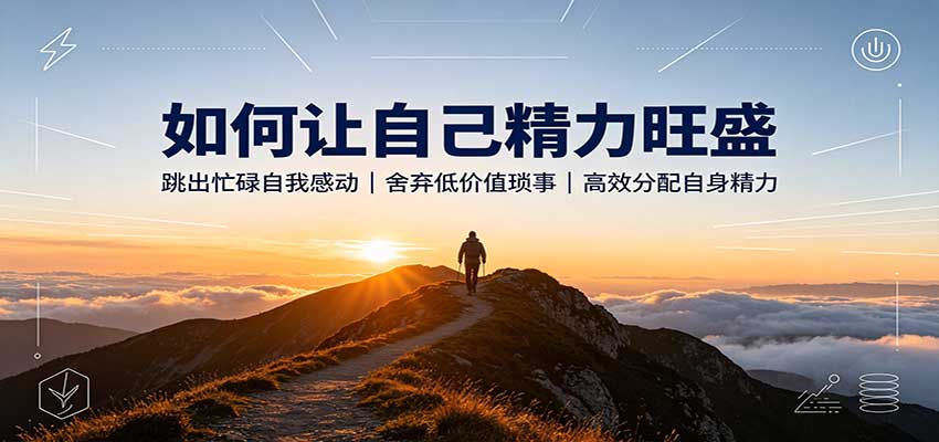 如何让自己精力旺盛：跳出忙碌自我感动，舍弃低价值琐事，高效分配自身精力-九九网创