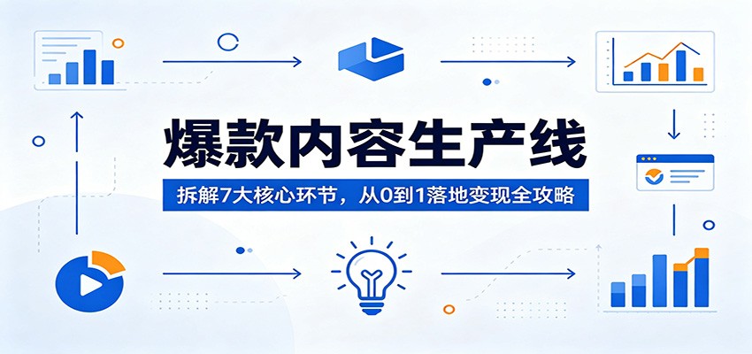 爆款内容生产线：拆解7大核心环节，从0到1落地变现全攻略-九九网创
