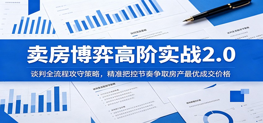 卖房博弈高阶实战2.0:谈判全流程攻守策略,精准把控节奏争取房产最优成交价格-九九网创