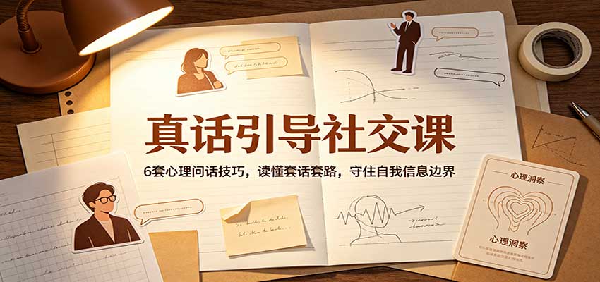 真话引导社交课：6套心理问话技巧，读懂套话套路，守住自我信息边界-九九网创