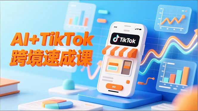 AI+TikTok跨境速成课，智能翻译、店铺定位、流程拆解，7天高效上线运营-九九网创