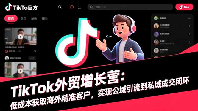 TikTok外贸增长营：低成本获取海外精准客户，实现公域引流到私域成交闭环-九九网创
