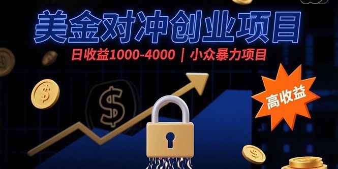 （15642期）美金对冲创业项目，日收益1000-4000，小众暴力项目-九九网创