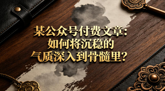 某公众号付费文章:如何将沉稳的气质深入到骨髓里?-九九网创