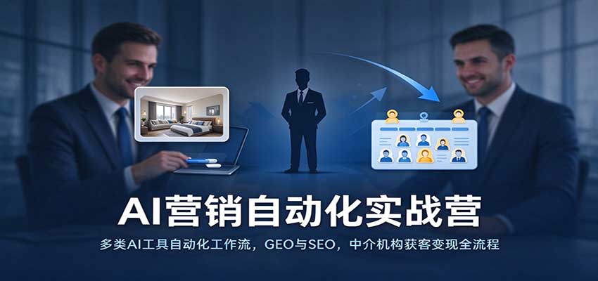 AI营销自动化实战营：多类AI工具自动化工作流，GEO与SEO，中介机构获客变现全流程-九九网创