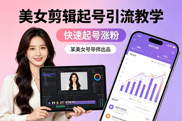 某美女号导师出品:美女剪辑起号引流教学,快速起号涨粉-九九网创